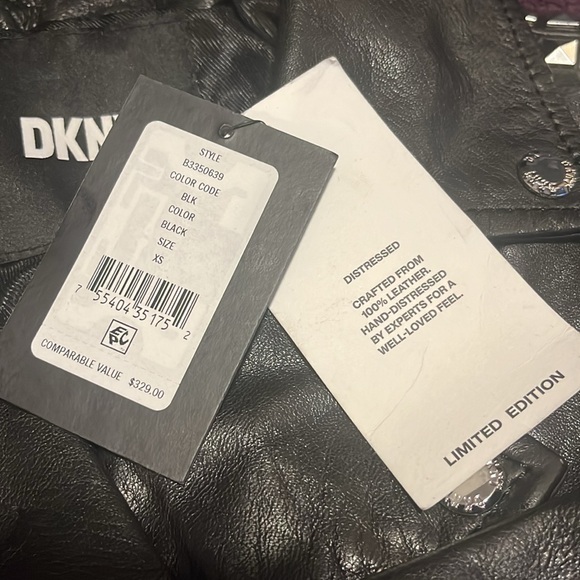 DKNY 100% Sheep Leather Motorcycles Jacket - Picture 6 of 7